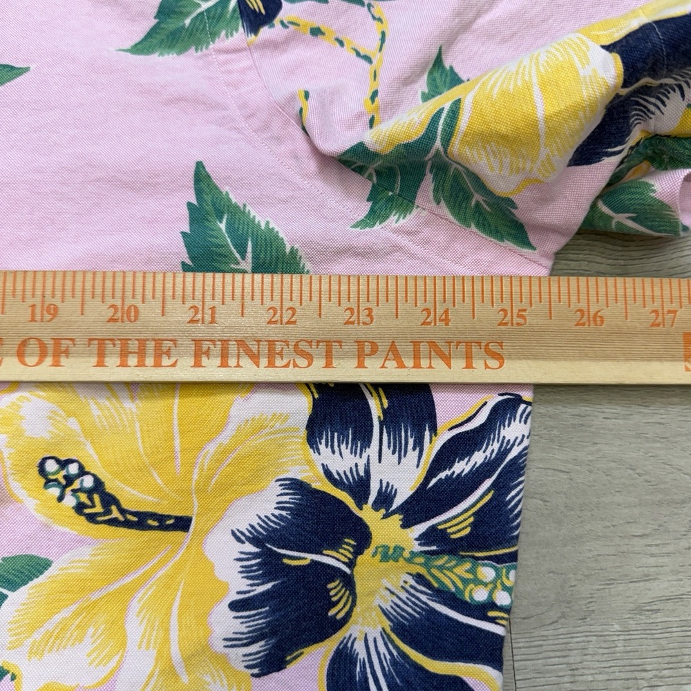 Ralph Lauren Tropical Button Down XL Short Sleeve Pink Blue Pony Floral Hawaiian - Picture 9 of 11